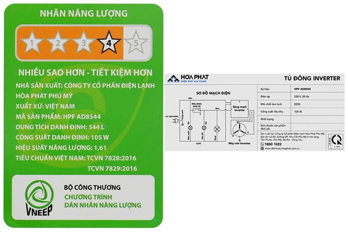 Tủ đông Hòa Phát Inverter 544 lít HPF AD8544
